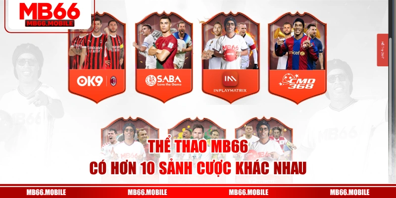 Thể thao MB66 có hơn 10 sảnh cược khác nhau
