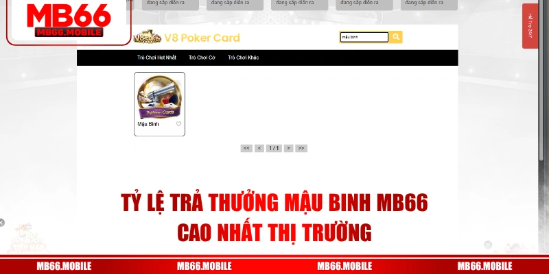 Tỷ lệ trả thưởng mậu binh MB66 cao nhất thị trường